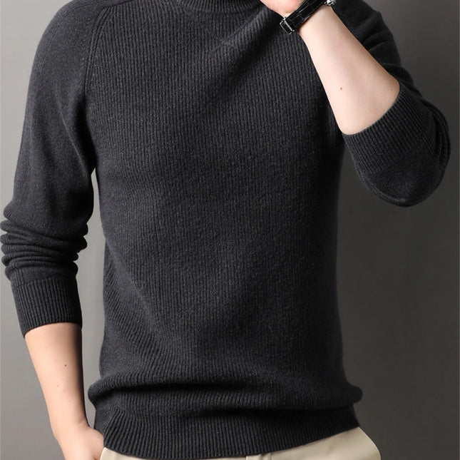 Luksuriøs Ullgenser for Herre – Vintergenser med Lange Ermer i Strikket Design (2024)