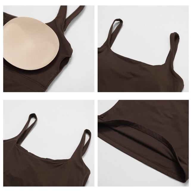 Sports-BH & Treningssinglet for Dame – Kvadratisk utringning og tettsittende passform