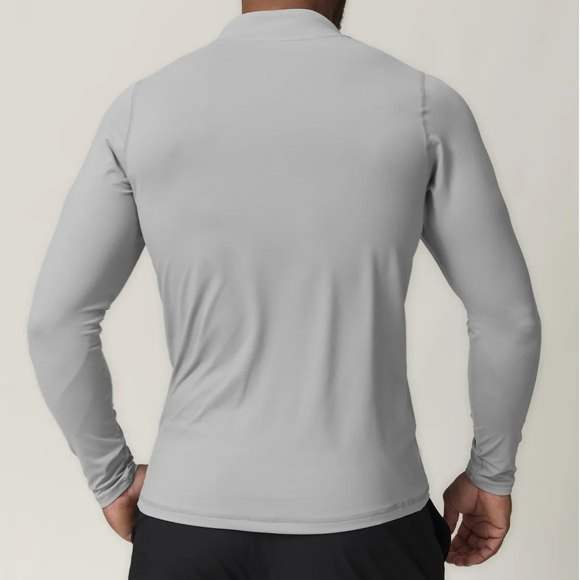 Herre Treningsskjorte – 1/4 Zip Kompresjons-Topp | Quick-Dry & Slim Fit Sportstøy