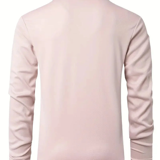 Langermet Polo for Menn – Klassisk Business-Casual Skjorte med Krage (Vår & Høst)