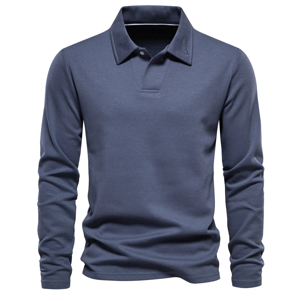 Herre Polo Skjorte med Broderi – Klassisk Krage & Luksuriøs Golfstil