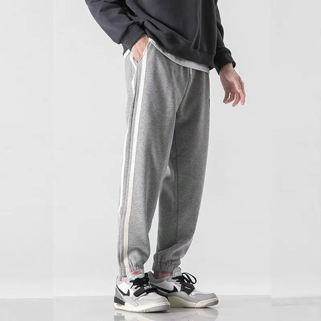 Herre Joggebukse med Sidelinjer – Komfortabel & Sporty | Casual Sweatpants med Elastisk Liv