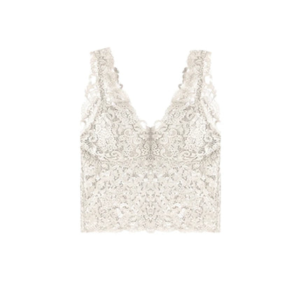 Blonde Camitopp til Dame – V-Hals Crop Top med Innebygde Brystinnlegg
