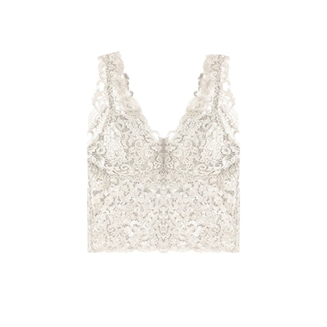 Blonde Camitopp til Dame – V-Hals Crop Top med Innebygde Brystinnlegg