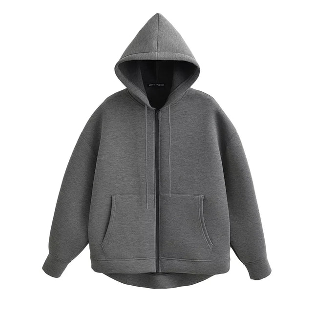 Unisex Hettegenser med Glidelås – Oversized Streetwear Hoodie med Doble Lommer | Varm & Trendy til Høst og Vinter
