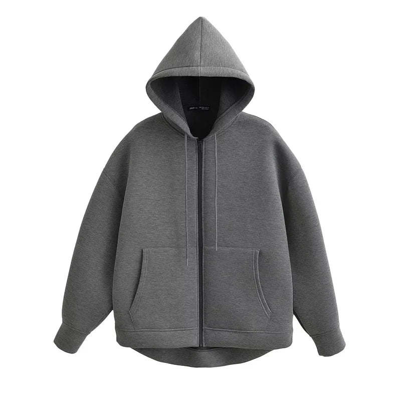 Unisex Hettegenser med Glidelås – Oversized Streetwear Hoodie med Doble Lommer | Varm & Trendy til Høst og Vinter