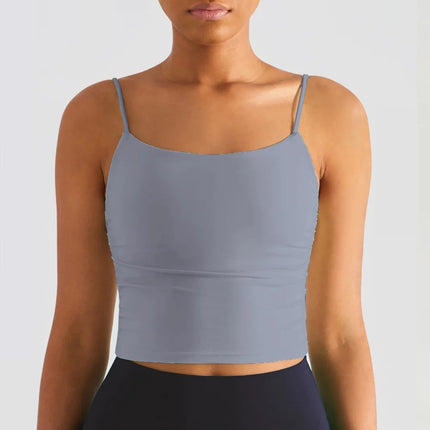 Treningstopp for dame – Sexy yoga-vest med folder, push-effekt og integrerte innlegg