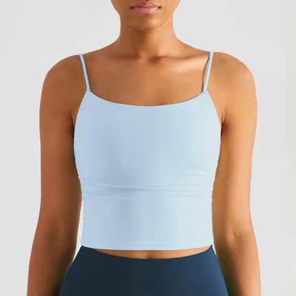 Treningstopp for dame – Sexy yoga-vest med folder, push-effekt og integrerte innlegg