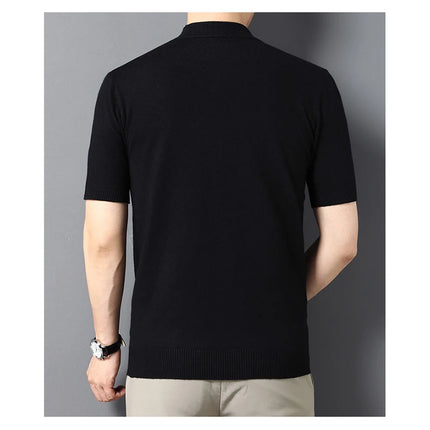 Kortermet Tynn Strikkegenser for Menn – Halvhøy Hals | Elegant og Pustende Genser i Flere Farger