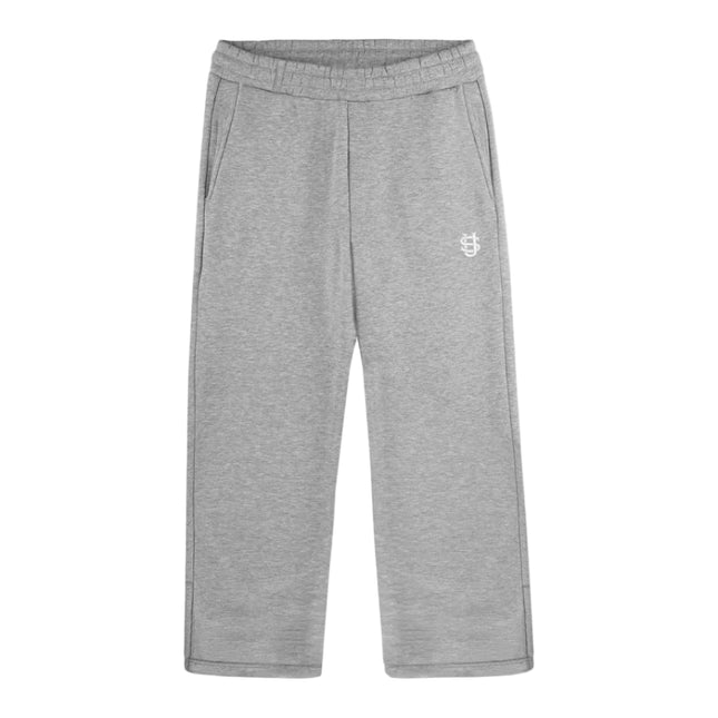 Y2K Joggebukse – Grå Brodert Streetwear | Unisex Retro Hip Hop Sweatpants