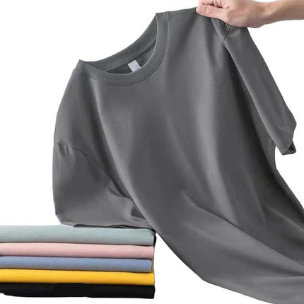Unisex Basic T-skjorte i 100% Bomull – Oversized Ensfarget Topp for Menn, Kvinner og Ungdom | Komfortabel Sommertee