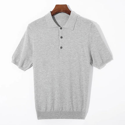 Merinoull Polo T-skjorte til Herre – 100% Merino, Strikket & Lett Sommerstil