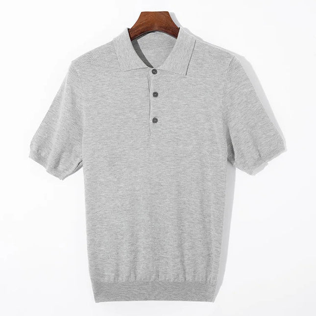Merinoull Polo T-skjorte til Herre – 100% Merino, Strikket & Lett Sommerstil