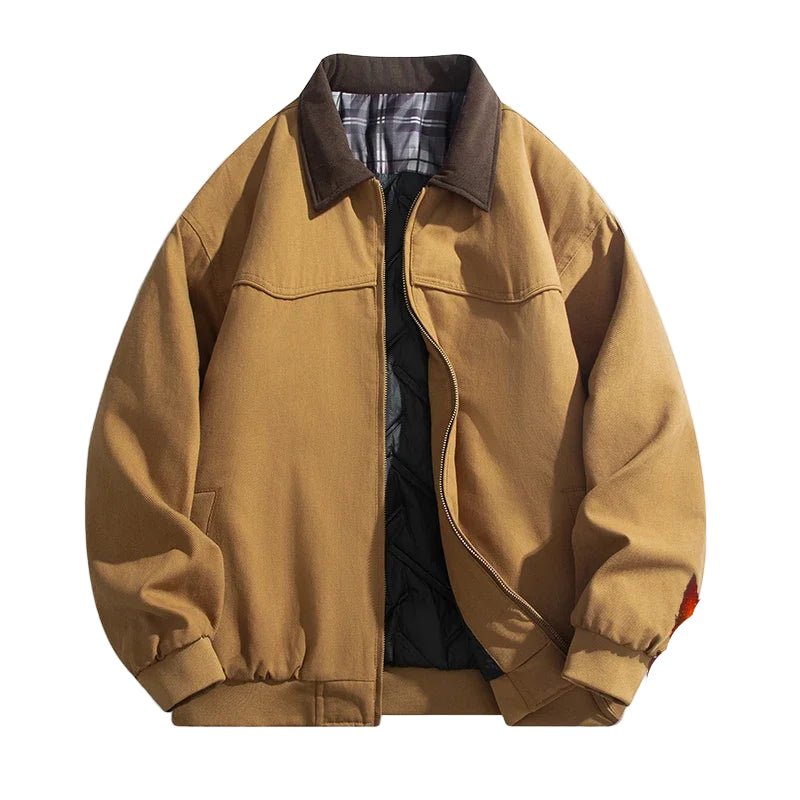 Vintage Vinterjakke for Menn – Retro Parkas i Vasket Bomull med Krage | Varm, Vindbestandig og Trendy Streetwear