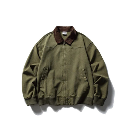 Unisex Vintage Bomberjakke – Løs Cargo Streetwear Jakke for Menn og Kvinner | Urban Cityboy Stil til Vår og Høst