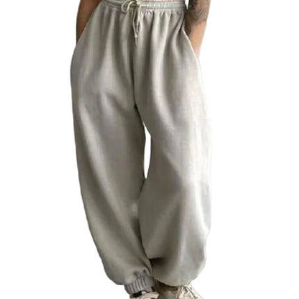 Vinter Joggebukse for Kvinner – Tykk Fleece og Rett Passform | Myk, Varm og Komfortabel Bukse i Grå Fløyel