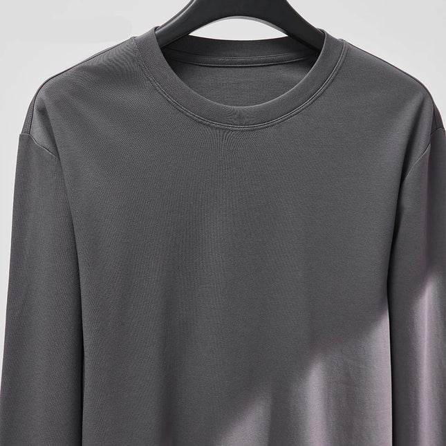 Langermet T-skjorte i 100% Bomull – Klassisk Unisex Basic for Høst og Vår | Myk, Pustende og Behagelig Passform (M–4XL)