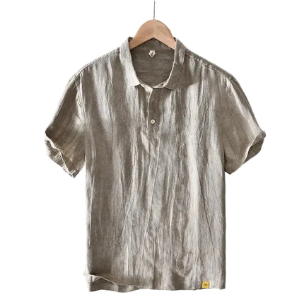 Kortermet Linskjorte til Herre – 100% Lin, Lett & Pustende (M–3XL)