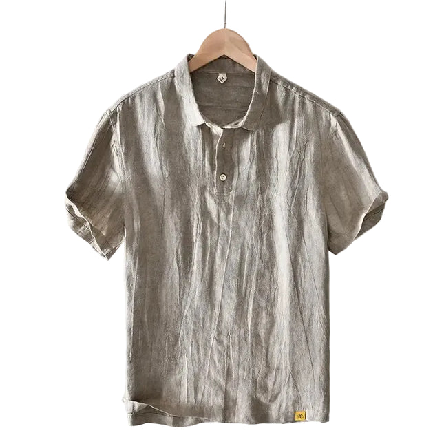 Kortermet Linskjorte til Herre – 100% Lin, Lett & Pustende (M–3XL)