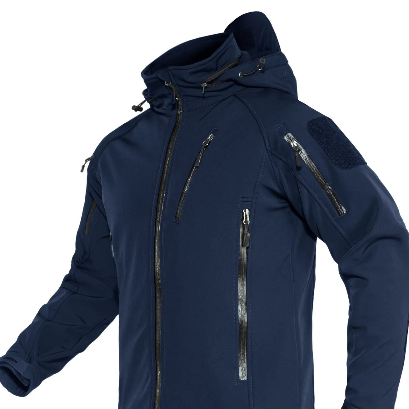 Softshell Jakke med Hette – Vanntett & Vindtett | Varm Fleecefôret Herrejakke til Tur & Hverdag