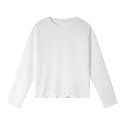 Basic T-skjorte til Dame – Med Brodert Hem & Elegant Hverdagsstil