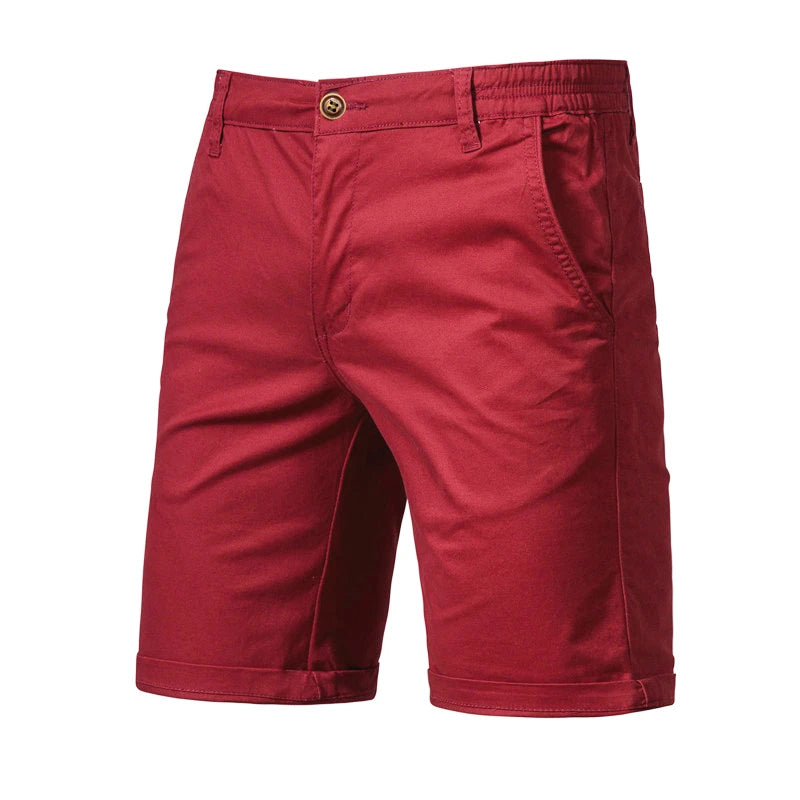 Herreshorts i 100% Bomull – Ensfargede, Komfortable og Stilrene til Sommer, Fritid og Casual Business