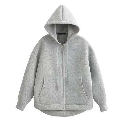 Unisex Hettegenser med Glidelås – Oversized Streetwear Hoodie med Doble Lommer | Varm & Trendy til Høst og Vinter