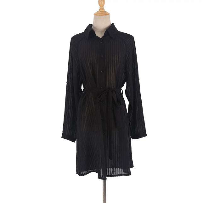 Elegant Strandkimono med Belte – Perfekt som Bikini Cover-Up