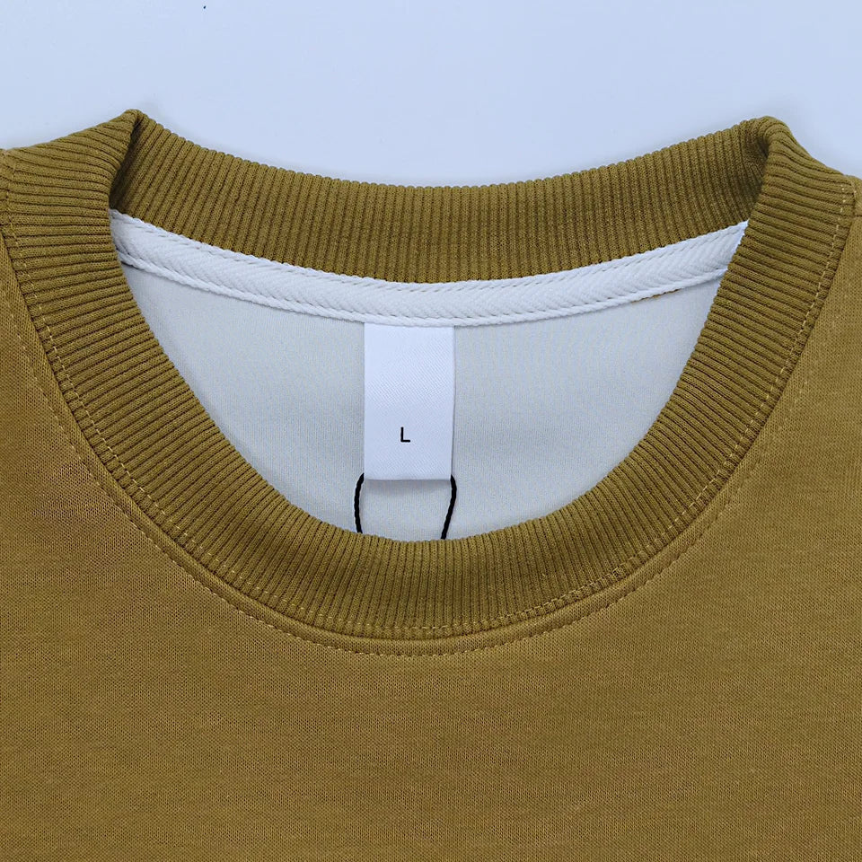 Unisex Heavyweight Genser – Rund Hals, Ensfarget & Løs Passform | Casual & Sporty Stil