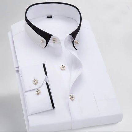Formell Herreskjorte med Lange Ermer – Perfekt for Bryllup og Fest, Tilgjengelig i Store Størrelser (Opp til 14XL)
