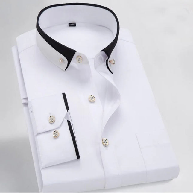 Formell Herreskjorte med Lange Ermer – Perfekt for Bryllup og Fest, Tilgjengelig i Store Størrelser (Opp til 14XL)