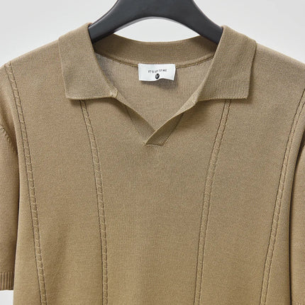 Sommer Polo T-skjorte til Herre – V-hals, Slim Fit & Britisk Stil