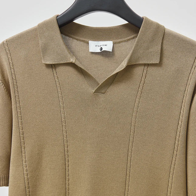 Sommer Polo T-skjorte til Herre – V-hals, Slim Fit & Britisk Stil