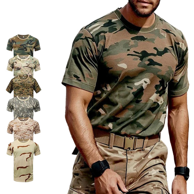 Taktisk Kortermet T-skjorte for Menn – Lett, Hurtigtørkende Trenings- og Friluftstrøye | Perfekt til Jakt, Fiske og Tur