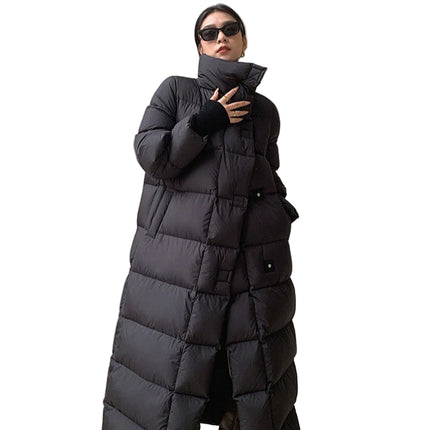 Luksus Lang Dunjakke für Damen – Übergroßer Puffer mit hohem Hals | Winter 2023