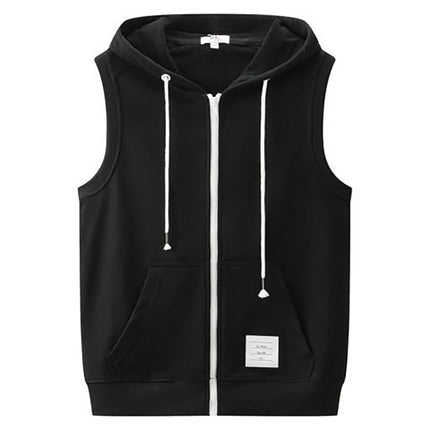 Ermeløs Hoodie til Herre med Glidelås – Oversized Streetwear Vest