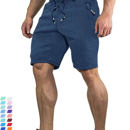 Sommerens Bomullsshorts for Menn – Joggers med Elastisk Liv og Glidelåslommer