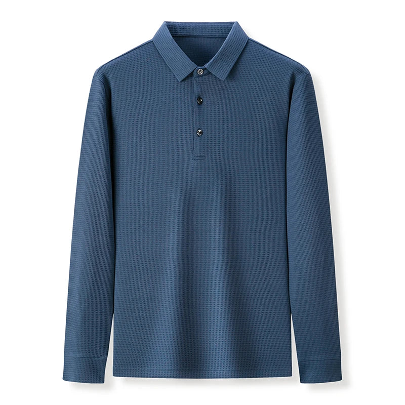 Herre Polo Langermet T-skjorte – Stilren Business Casual Top