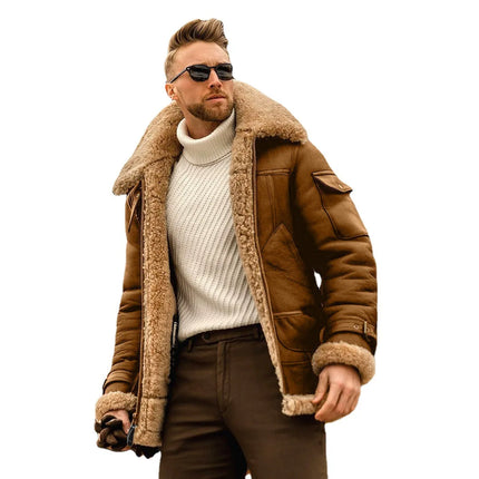Herren-Jacke mit Fleecefutter – Vintage Cargo-Jacke mit Krage und Glidelås | Tykk Vinterjakke mit Lommer (2025)