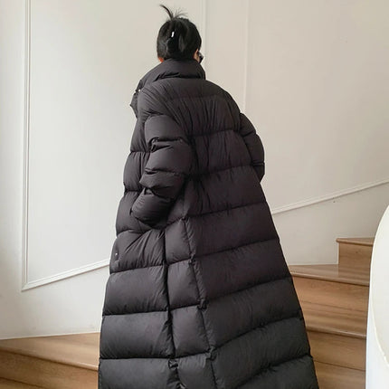 Luksus Lang Dunjakke für Damen – Übergroßer Puffer mit hohem Hals | Winter 2023
