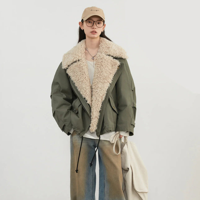 Retro Bomberjakke for Dame – Tykk & Varm Motorsykkelinspirert Jakke | Streetwear & Casual Stil for Høst og Vinter 2024