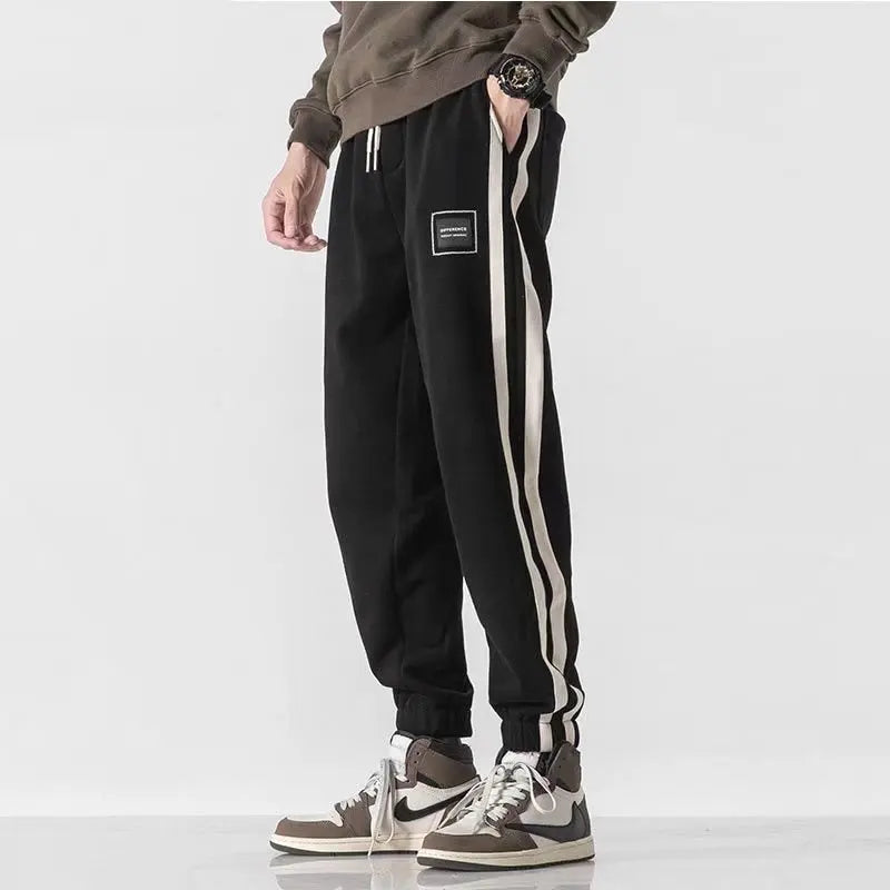 Herre Joggebukse med Sidelinjer – Komfortabel & Sporty | Casual Sweatpants med Elastisk Liv