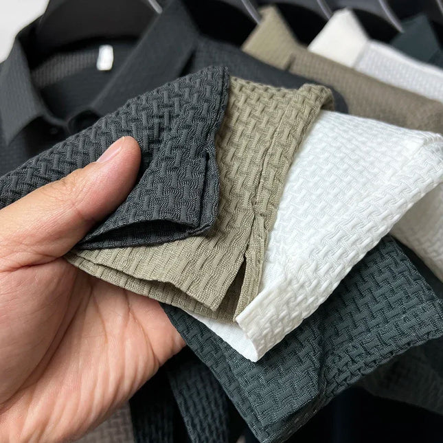 Kortermet Polo T-skjorte for Herre – Sommerlig, Pustende og Business Casual (M–4XL)