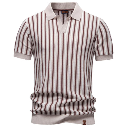 Stripet Ice Silk Polo T-skjorte til Herre – Sval & Pustende Sommerstil