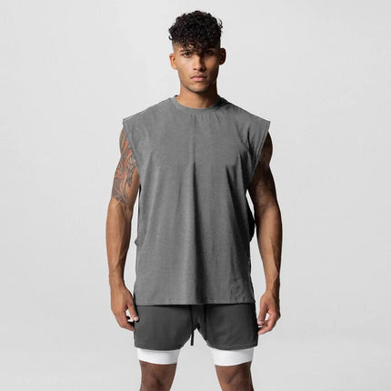 Sommer Singlet med Åpen Side – Mesh Treningstopp uten Ermer for Herre