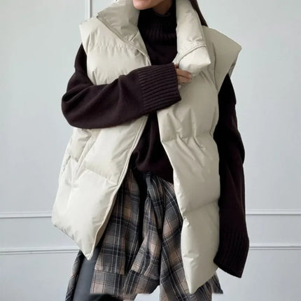 Dame Vintervest i Bomull – Ermeløs & Varm | Casual Sportslig Vestjakke