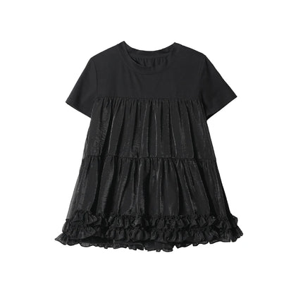Hvit Meshdetalj T-skjorte til Dame – Original Design Sommertopp