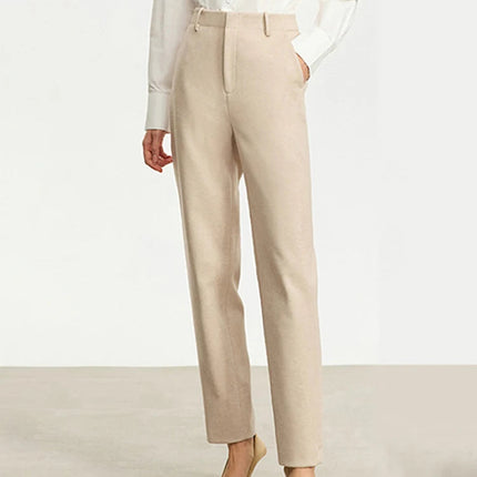 Ullbukser for Kvinner – Ankelkort Minimalistisk Design | Varm, Elegant og Komfortabel Vinterbukse i Klassisk Stil