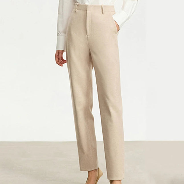 Ullbukser for Kvinner – Ankelkort Minimalistisk Design | Varm, Elegant og Komfortabel Vinterbukse i Klassisk Stil