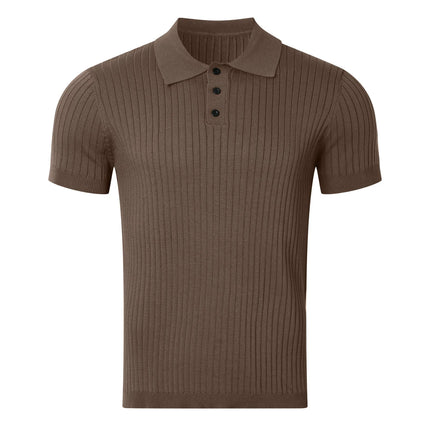 Strikket Polo T-skjorte til Herre – Lett, Pustende & Trendy Sommerstil